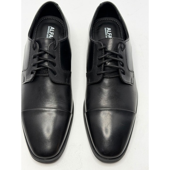 Alfani Men\'s Jovann Genuine Leather Lace Up Dress Shoes Black Size 7.5M NWT/BOX